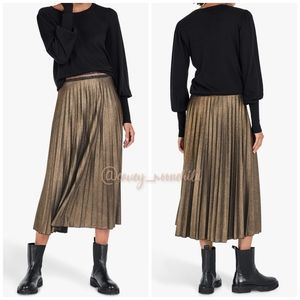 NEW Time & Tru | Women's gold metallic accordion pleat skirt XXXL 3X 22